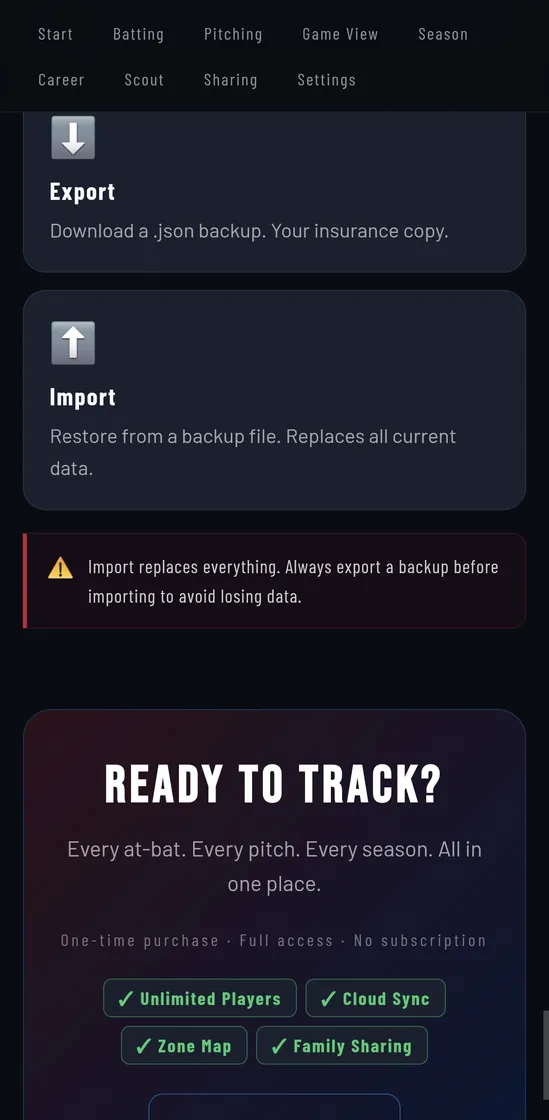 Muck App Baseball — Yours to keep