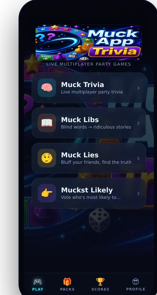 Muck Trivia — Four party games